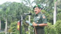 Upacara Bendera, Pangdam Sampaikan Pesan Kasad Pentingnya Jaga Kesehatan
