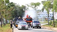 Cegah Covid-19, PBK BP Batam Bersama Tim Gabungan Semprotkan Desinfektan di Jalan Raya
