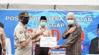 MY Terima Simbolis Bantuan Beras dari Gerakan Pramuka Kwarda Sumsel