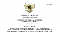 Mendagri Terbitkan Instruksi Terkait Pengetatan PPKM Mikro