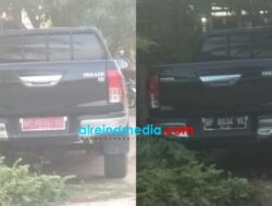 Oknum Pegawai Dinas Bina Marga dan SDA Batam Sulap Plat Mobil Dinas Jadi Warna Hitam