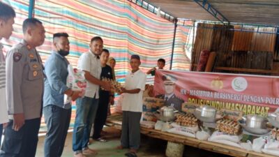 HM Masibtira Sinergitas Dengan Polres Asahan, Berikan Paket Sembako Kepada Korban Kebakaran