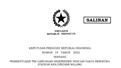 Inilah Keppres 19/2022 tentang TGIPF Tragedi Kanjuruhan