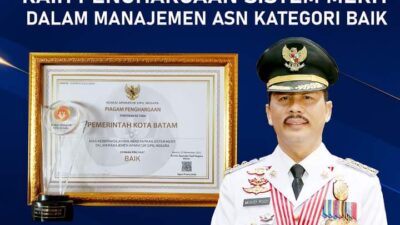 Pemko Batam, Raih Penghargaan Sistem Merit Dalam Manajemen ASN