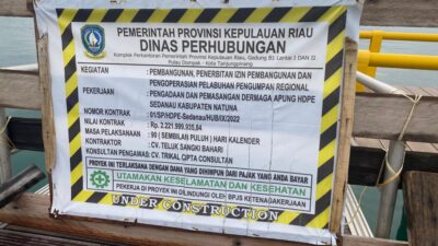 Di Resmikan Oleh Gubenur Kepri, Pelabuhan Apung Sedanau Tidak Bermanfaat ” Ada Apa”