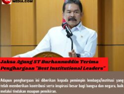 Jaksa Agung ST Burhannuddin Terima Penghargaan “Best Institutional Leaders”