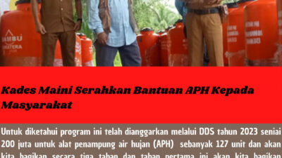 Kades Maini Serahkan Bantuan APH Kepada Masyarakat