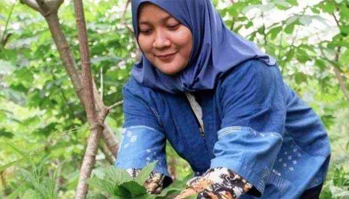 Alfira Oktaviani Lindungi Kulit Kayu Lantung dengan Ecoprint di Bengkulu