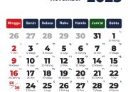 Kalender November 2025: Ada Libur di Akhir Minggu Ketiga?