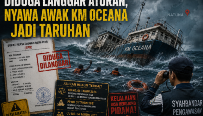 Diduga Langgar Aturan, Nyawa Awak KM Oceana Jadi Taruhan