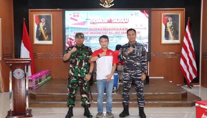 Kodim 0317/TBK Ikut Donor Darah Sambut HUT ke-81 RI
